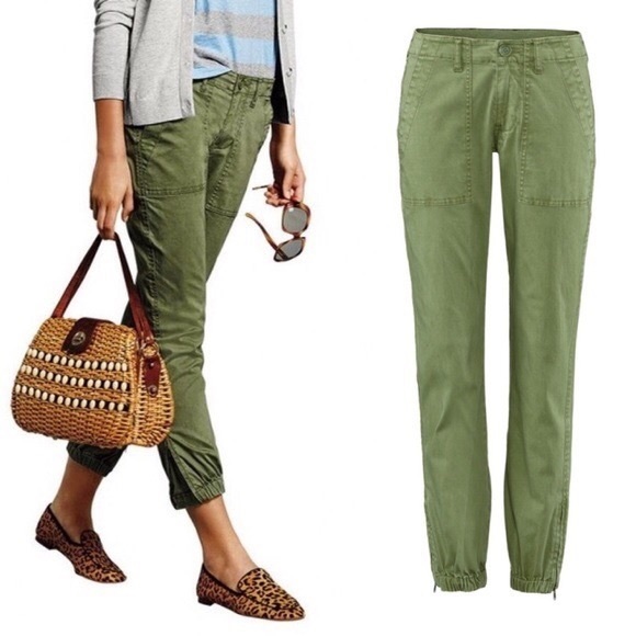 CAbi Pants - CAbi Traveler Jogger Olive Green Zip Ankle Pant
